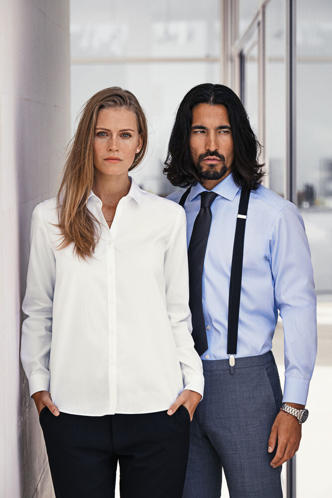 J. Harvest & Frost - BB60 Twill Hemd Regular Fit Herren