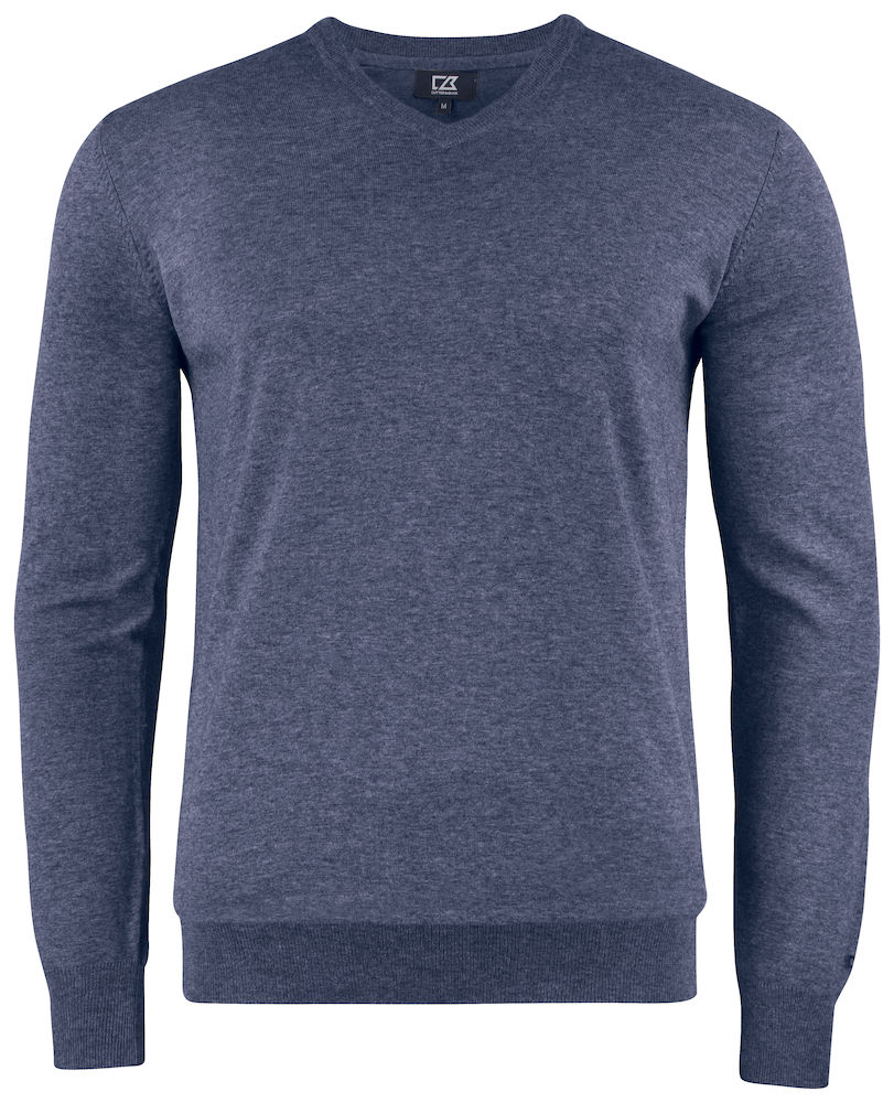 navy meliert Cutter & Buck - Strickpullover Oakville V-neck Men